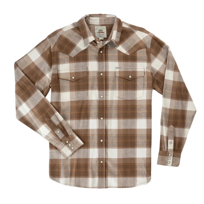 Durango Flannel Pearlsnap Shirt | Woodrow Plaid : Saddle | Sendero Provisions Co