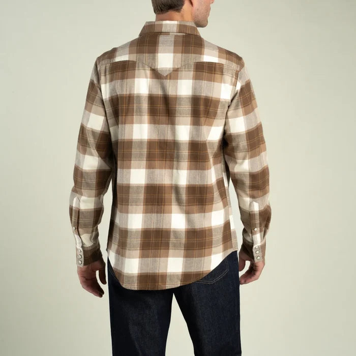 Durango Flannel Pearlsnap Shirt | Woodrow Plaid : Saddle | Sendero Provisions Co