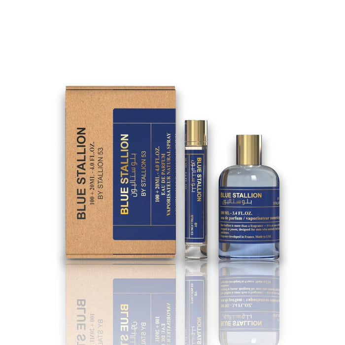Emper Perfumes | Stallion 53 | Blue Stallion | Men's Fragrance | 100 ML + 20 ML | Eau De Parfum | Pear - Orange Blossom & Mint