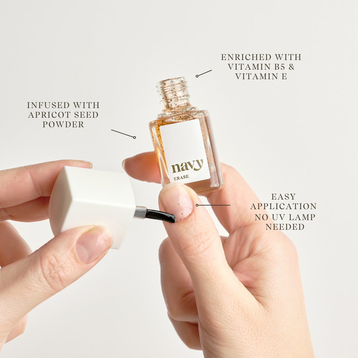 Apricot-Enriched Cuticle Remover nail treatment. Infused with Vitamin B5 and Vitamin E.