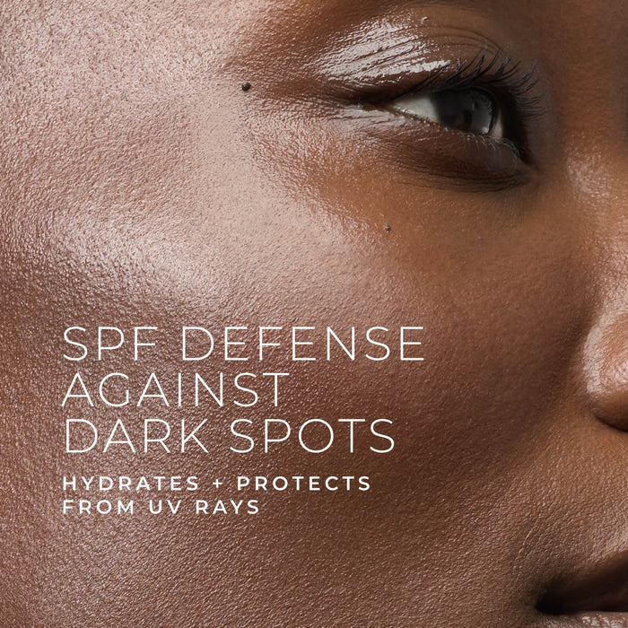 spf defense against dark spots
hydrates + protects from Uv rays