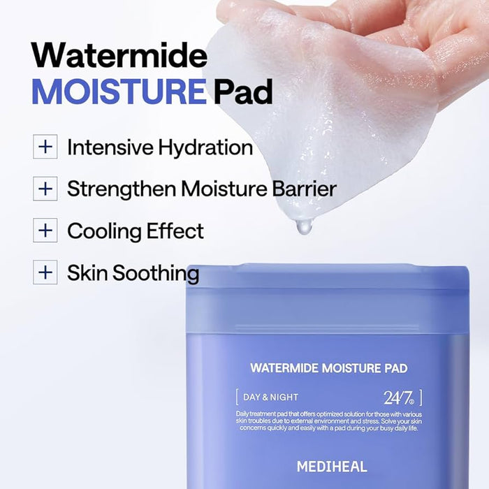 Mediheal Watermide Moisture Pad (100 pads) ميديهيل ووترميد وسادة ترطيب - Princess Cosmetics Qatar