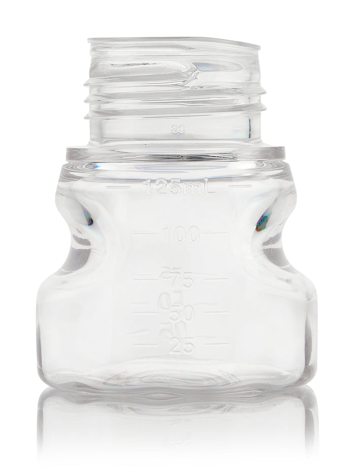 Clear plastic bottle cap on a white background