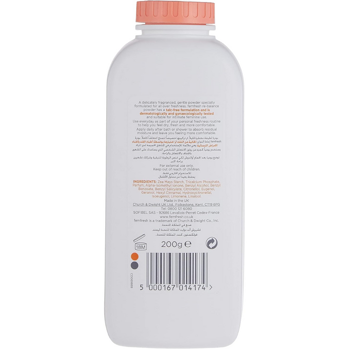 Femfresh Lightly Fragranced Absorbent Body Powder 200G (T)