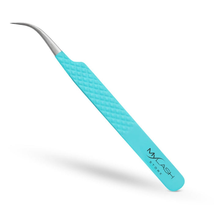Fibre Tip Lash Tweezers - J-Curve - Teal