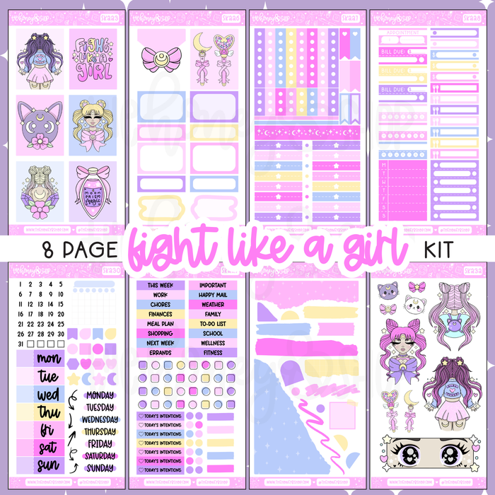 Fight Like A Girl 2.0 | 8 Page Weekly Kit | Choose your Skin Tone!