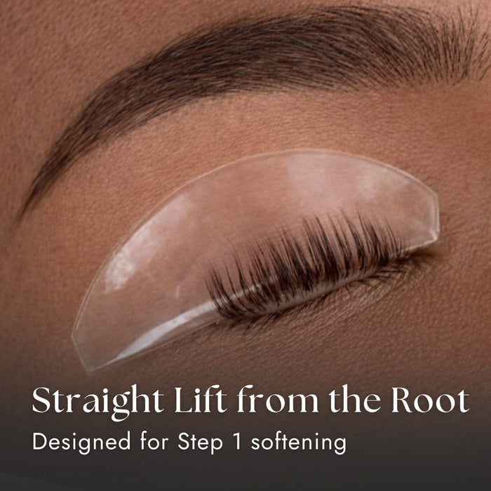 Flat Korean Lash Lift Shields applied to client
