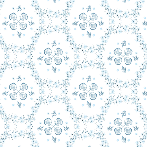 blue floral fabric swatch