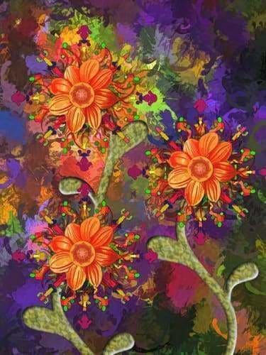 Flower Diamond Painting Kit - Flowers Bloom-Square 15x20cm- - Paint With Diamonds
