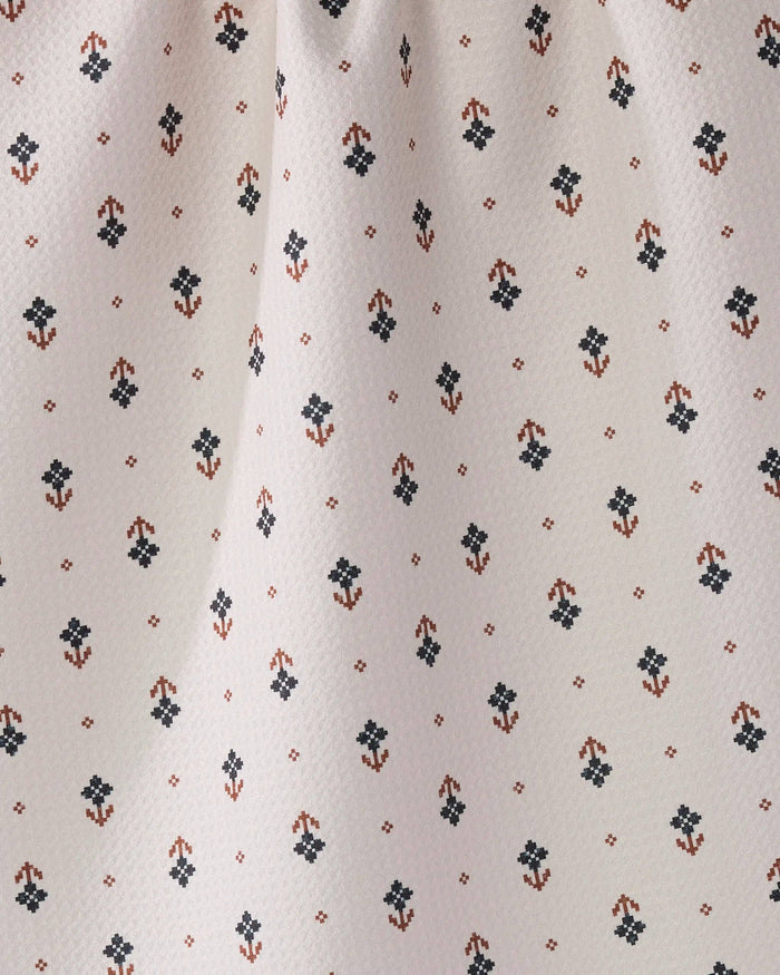 Folk Pixel White Tea Towel - Olita Gifts & Goods