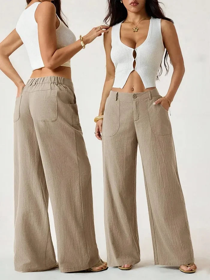 FRANCESCA - Women’s Wide-Leg Linen Pants