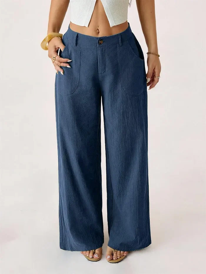 FRANCESCA - Women’s Wide-Leg Linen Pants