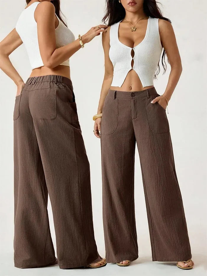 FRANCESCA - Women’s Wide-Leg Linen Pants