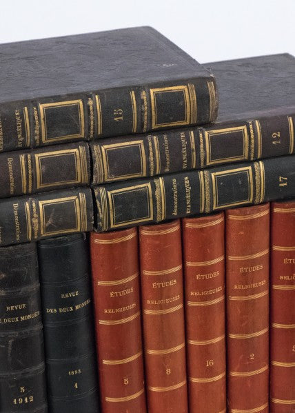 French Antique Leather Bound Books