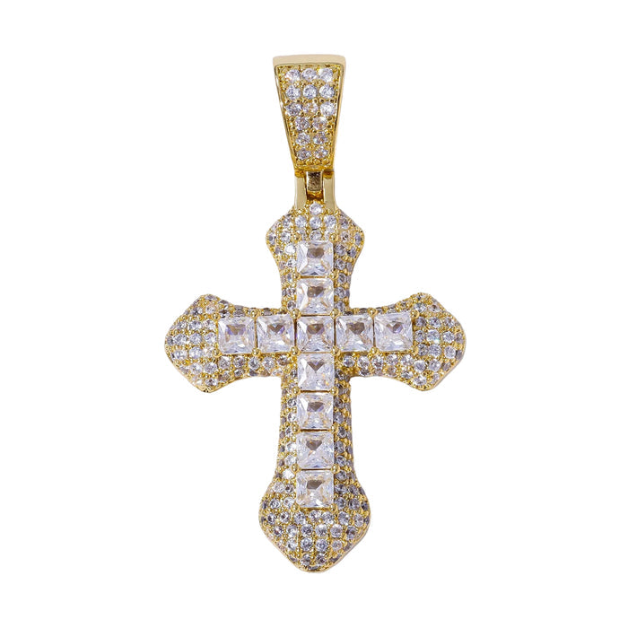 Frosty Cross Pendants - Gold