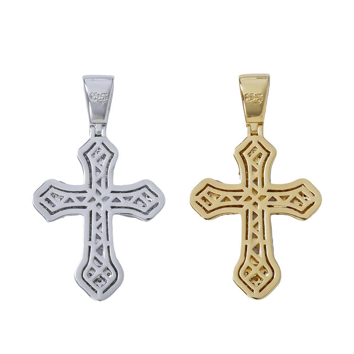 Frosty Cross Pendants - Silver