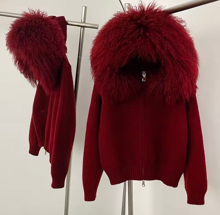 Fur cardigan