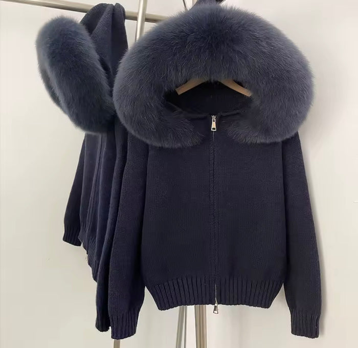 Fur cardigan