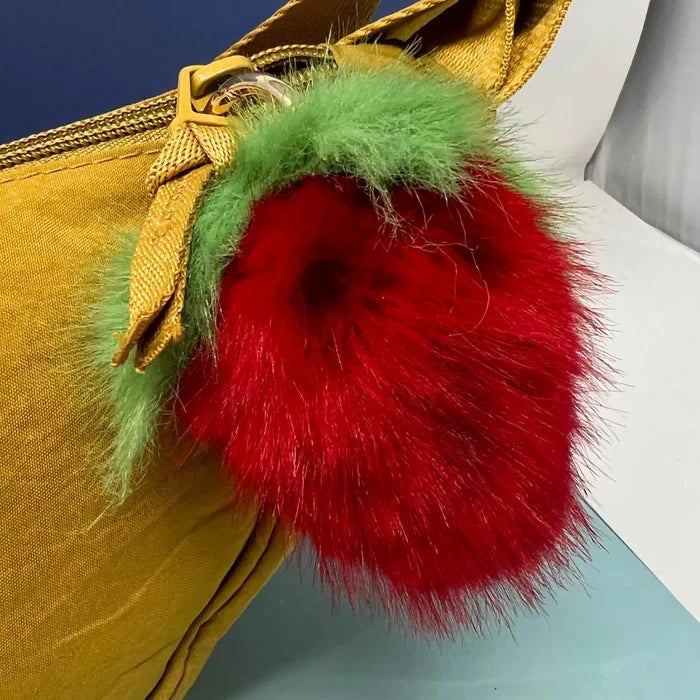 Fuzzy Strawberry Keychain