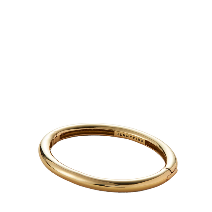 Simple gold plated bangle with hinge