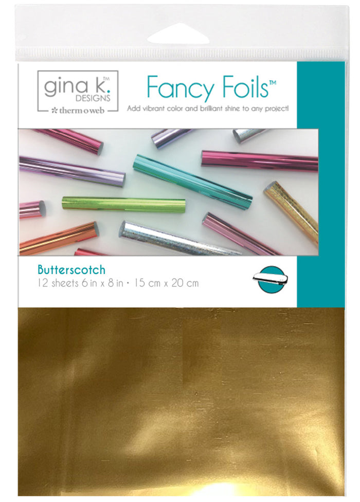 Gina K Designs - Fancy Foil 6"X8" - 12/Pkg - Butterscotch. Add sparkle and shine with Fancy Foils. Available at Embellish Away located in Bowmanville Ontario.