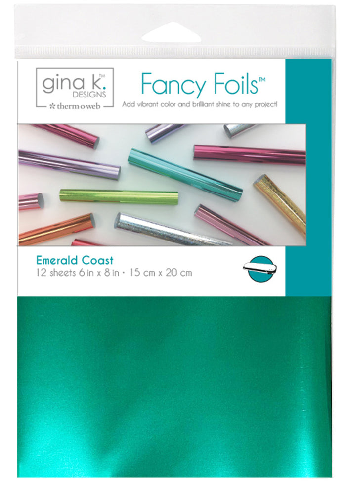 Gina K Designs - Fancy Foil 6"X8" - 12/Pkg - Emerald Coast. Add sparkle and shine with Fancy Foils. Available at Embellish Away located in Bowmanville Ontario.