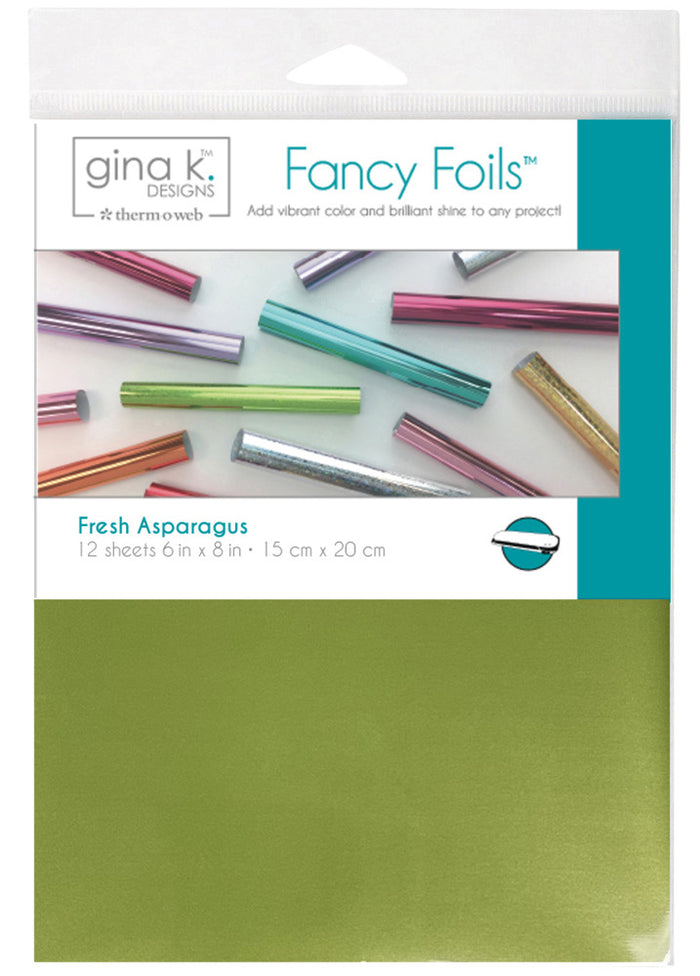 Gina K Designs - Fancy Foil 6"X8" - 12/Pkg - Fresh Asparagus Matte Finish. Add sparkle and shine. Available at Embellish Away located in Bowmanville Ontario.