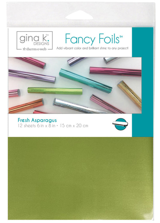Gina K Designs - Fancy Foil 6"X8" - 12/Pkg - Fresh Asparagus Matte Finish. Add sparkle and shine. Available at Embellish Away located in Bowmanville Ontario.