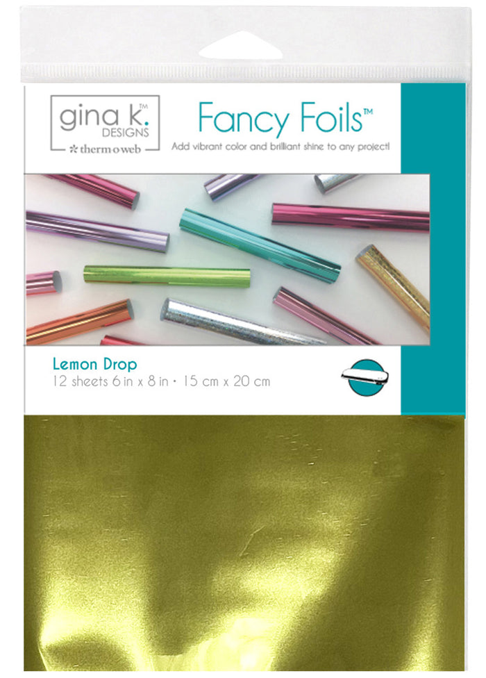 Gina K Designs - Fancy Foil 6"X8" - 12/Pkg - Lemon Drop. Add sparkle and shine with Fancy Foils. Available at Embellish Away located in Bowmanville Ontario.