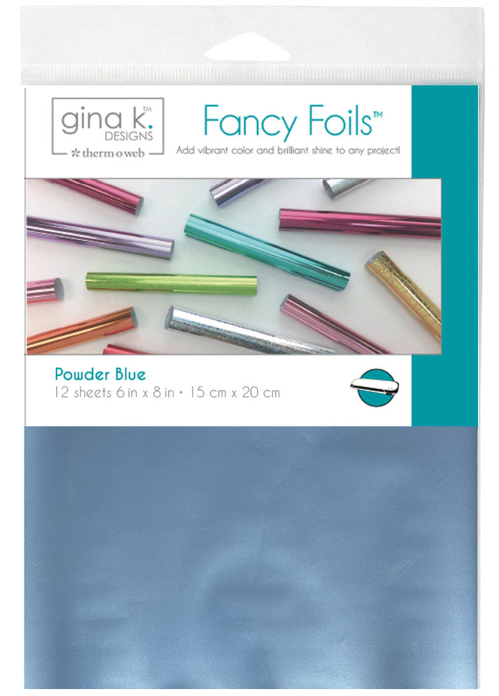 Gina K Designs - Fancy Foil 6"X8" - 12/Pkg - Powder Blue Matte Finish. Add sparkle and shine. Available at Embellish Away located in Bowmanville Ontario.