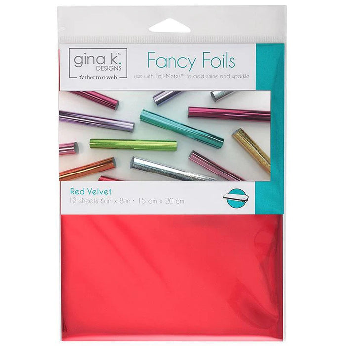 Gina K Designs - Fancy Foil 6"X8" - 12/Pkg - Red Velvet. Add sparkle and shine with Fancy Foils. Available at Embellish Away located in Bowmanville Ontario.