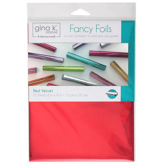 Gina K Designs - Fancy Foil 6"X8" - 12/Pkg - Red Velvet. Add sparkle and shine with Fancy Foils. Available at Embellish Away located in Bowmanville Ontario.