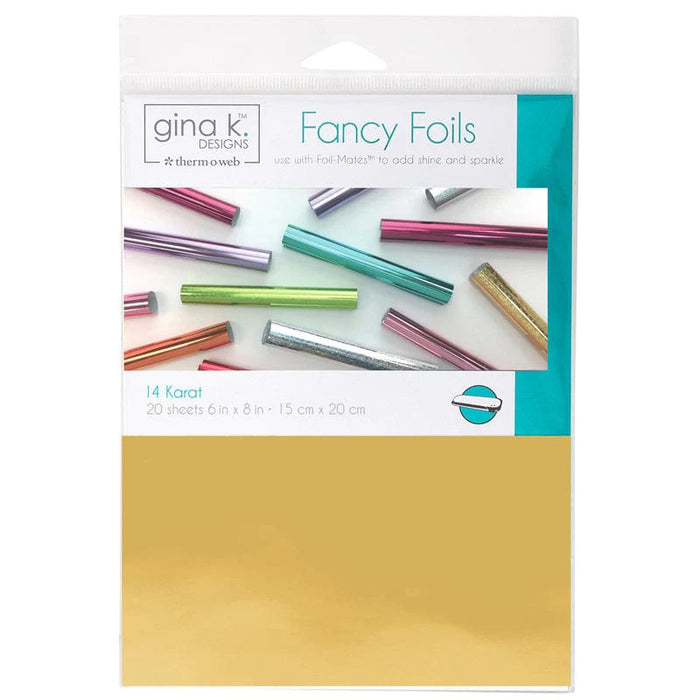 Gina K. Designs - Fancy Transfer Foil Value Pack - 14 Karat Gold (20 Sheets). Available at Embellish Away located in Bowmanville Ontario Canada.