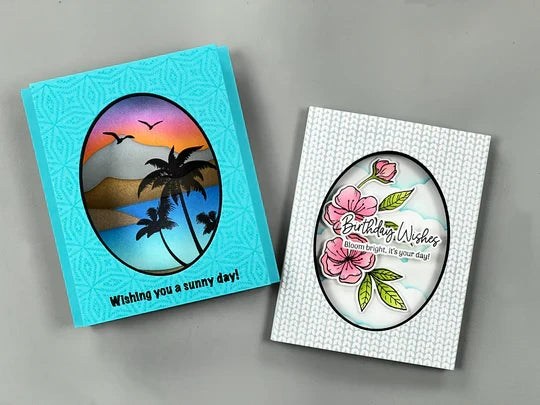 Gina K. Designs - Stamp - Tropical Silhouettes. By Gina K Designs. Measures 6"X8". Available at Embellish Away located in Bowmanville Ontario Canada Example by Gina K. Designs