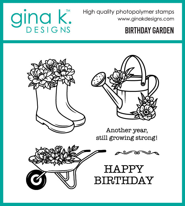 Gina K. Designs - Stamp & Die - Birthday Garden. Available at Embellish Away located in Bowmanville Ontario Canada.