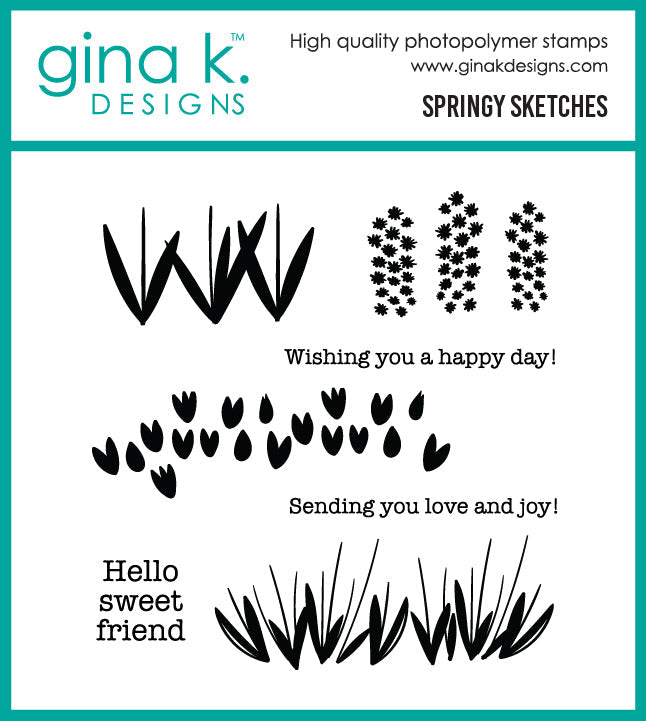 Gina K. Designs - Stamp & Die - Springy Sketches. Available at Embellish Away located in Bowmanville Ontario Canada.