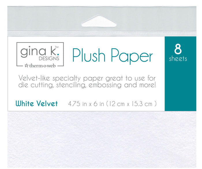 Gina K. Designs - Therm-O Web - Plush Papers - 4.75" x 6" - White Velvet (8 Sheets). Available at Embellish Away located in Bowmanville Ontario Canada.