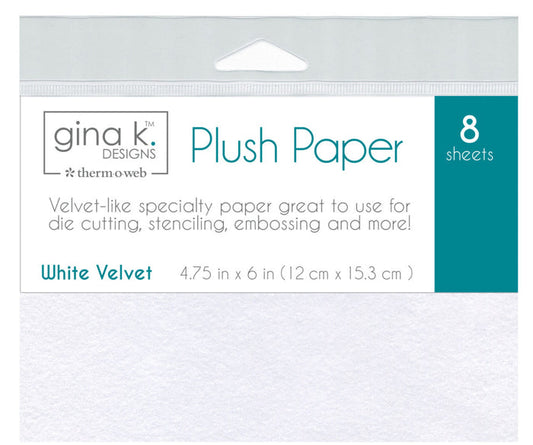 Gina K. Designs - Therm-O Web - Plush Papers - 4.75" x 6" - White Velvet (8 Sheets). Available at Embellish Away located in Bowmanville Ontario Canada.