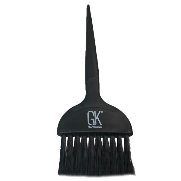 GK Hair Black Balayage Application Brush, wide flat bristle head printed GK Hair Professional, pointed tail handle