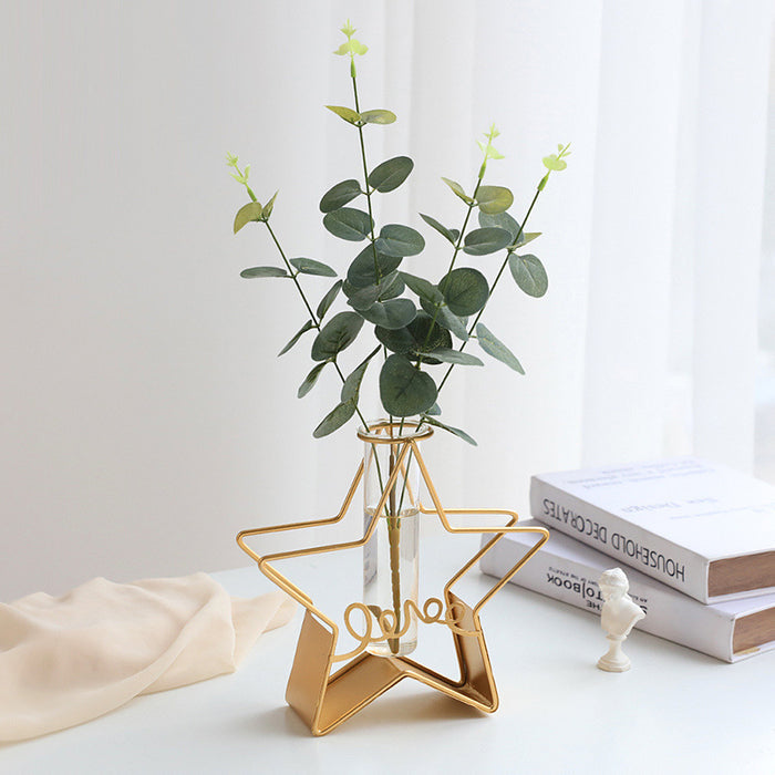Gold Vases with Glass Tube