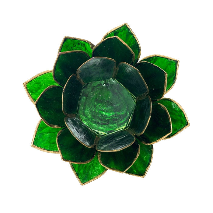 Green Capiz Shell Candle Holder