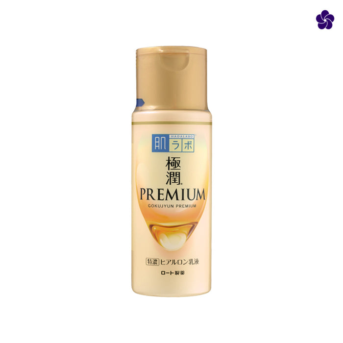 Hada Labo Gokujyun Premium Hyaluronic Emulsion. Japanese moisturizer.- Murasaki Cosmetics Japanese skincare shop in Nederland & België.