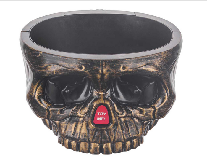 👻 Halloween Motion Activated Skull Large 10x6 Candy Disk / Planter Decorative Prop