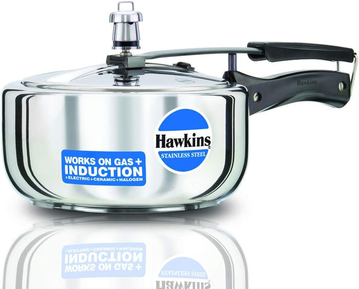 Hawkins HSS3W Stainless Steel Pressure Cooker 3 Liter Wider