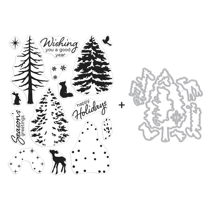 Hero Arts - Clear Stamps & Die Combo Color - Layering Seasonal Tree. Hero Arts stamps come paired with matching Frame Cuts that are specifically designed to elegantly work together for stamping creativity. Available at Embellish Away located in Bowmanville Ontario Canada.