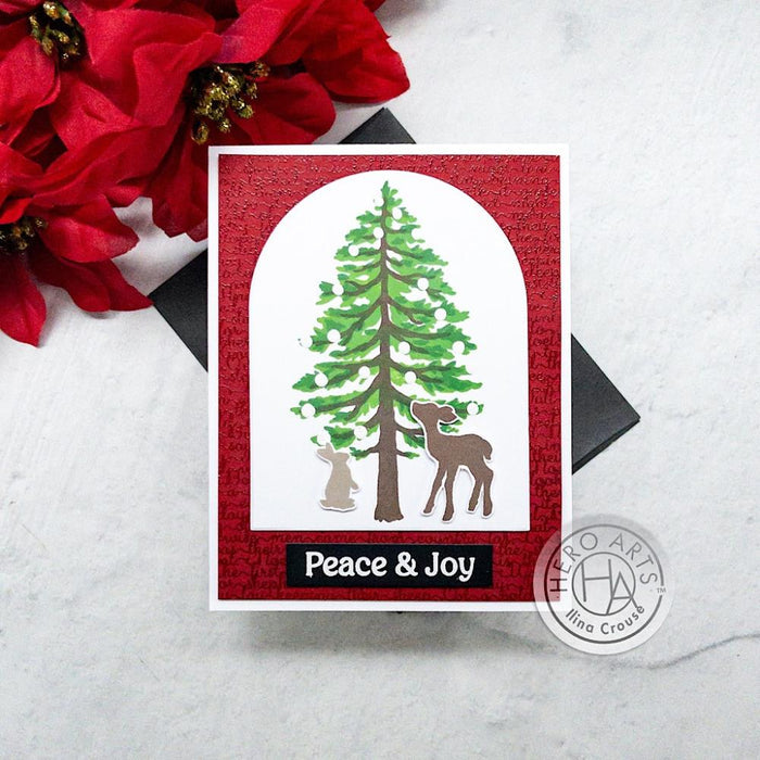 Hero Arts - Clear Stamps & Die Combo Color - Layering Seasonal Tree. Hero Arts stamps come paired with matching Frame Cuts that are specifically designed to elegantly work together for stamping creativity. Available at Embellish Away located in Bowmanville Ontario Canada. Example by brand ambassador.
