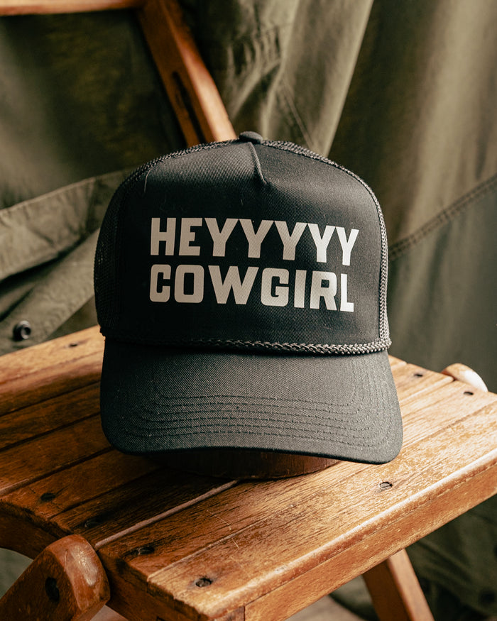 Hey Cowgirl Trucker Hat | Black | Manready Mercantile