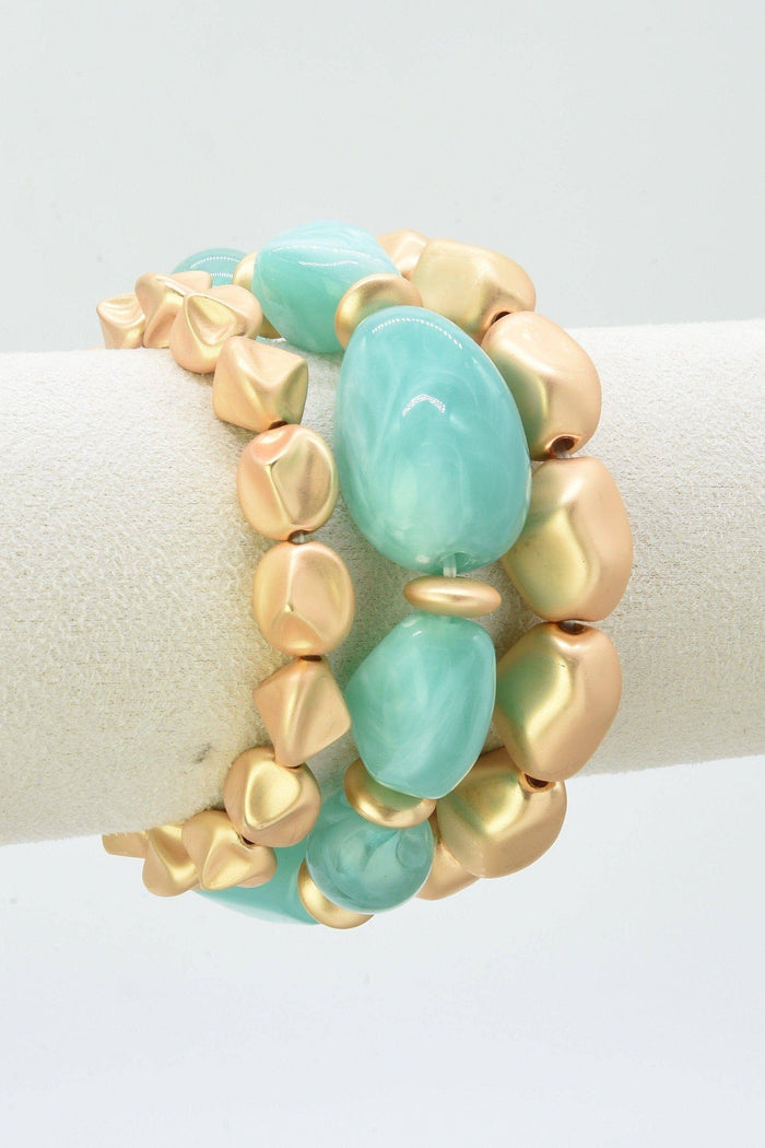 Holly 3 Piece Stretch Bracelet Set: Mint