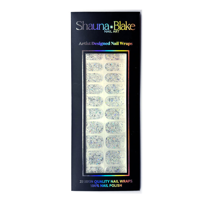 Holographic Glitter No Light Gel Nail Wraps (NLG)