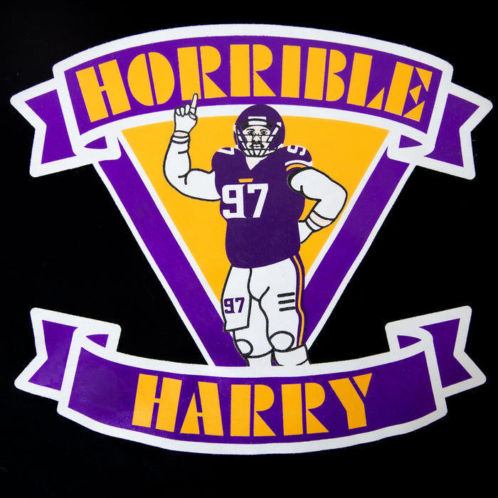 Screenprinted "Horrible Harry" vikings design
